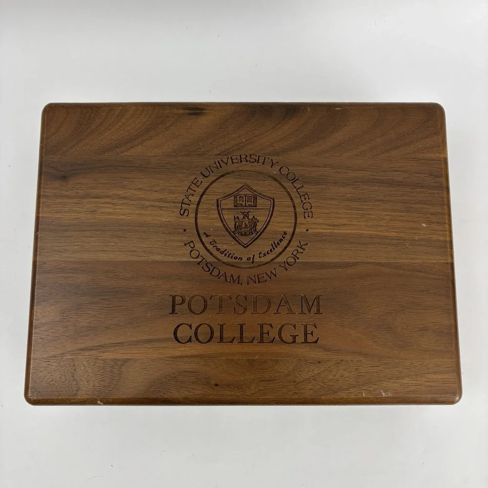 Potsdam College Walnut Wood Box Jewelry The State University Of New York